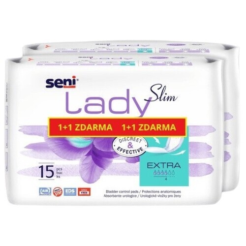 Seni Lady Slim Extra inkontinenční vložky 1+1 zdarma 2x15ks