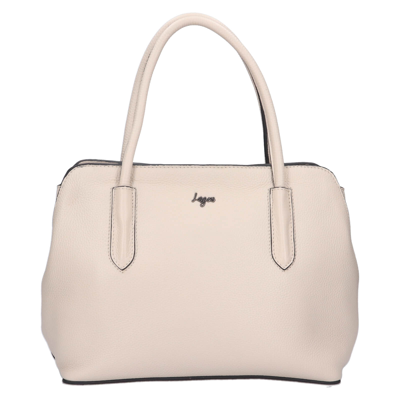 Dámská kožená kabelka Lagen Dorthe - krémová