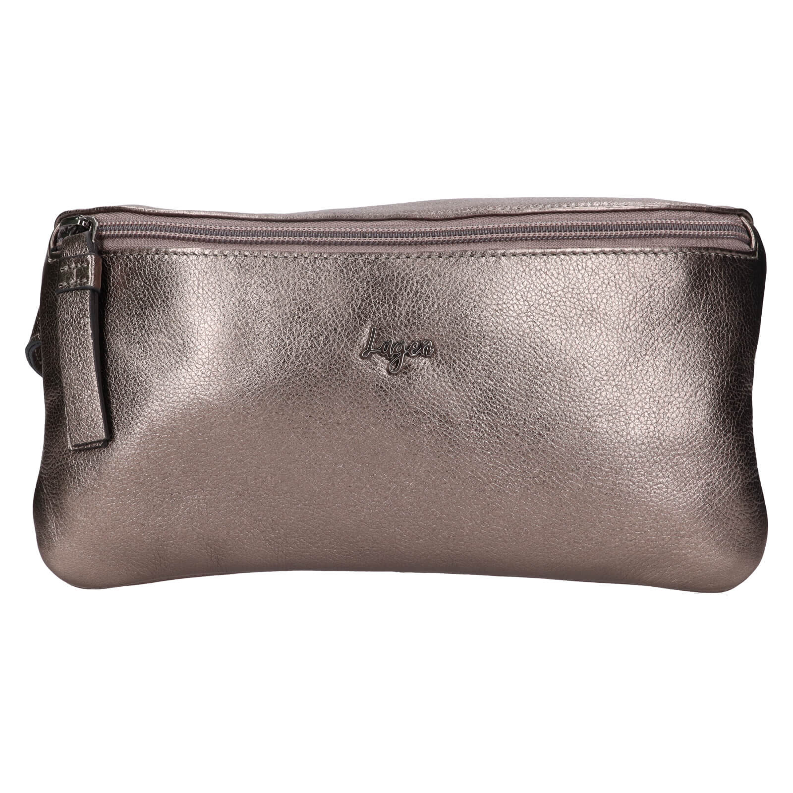 Dámská kožená ledvinka Lagen Lone - stříbrná