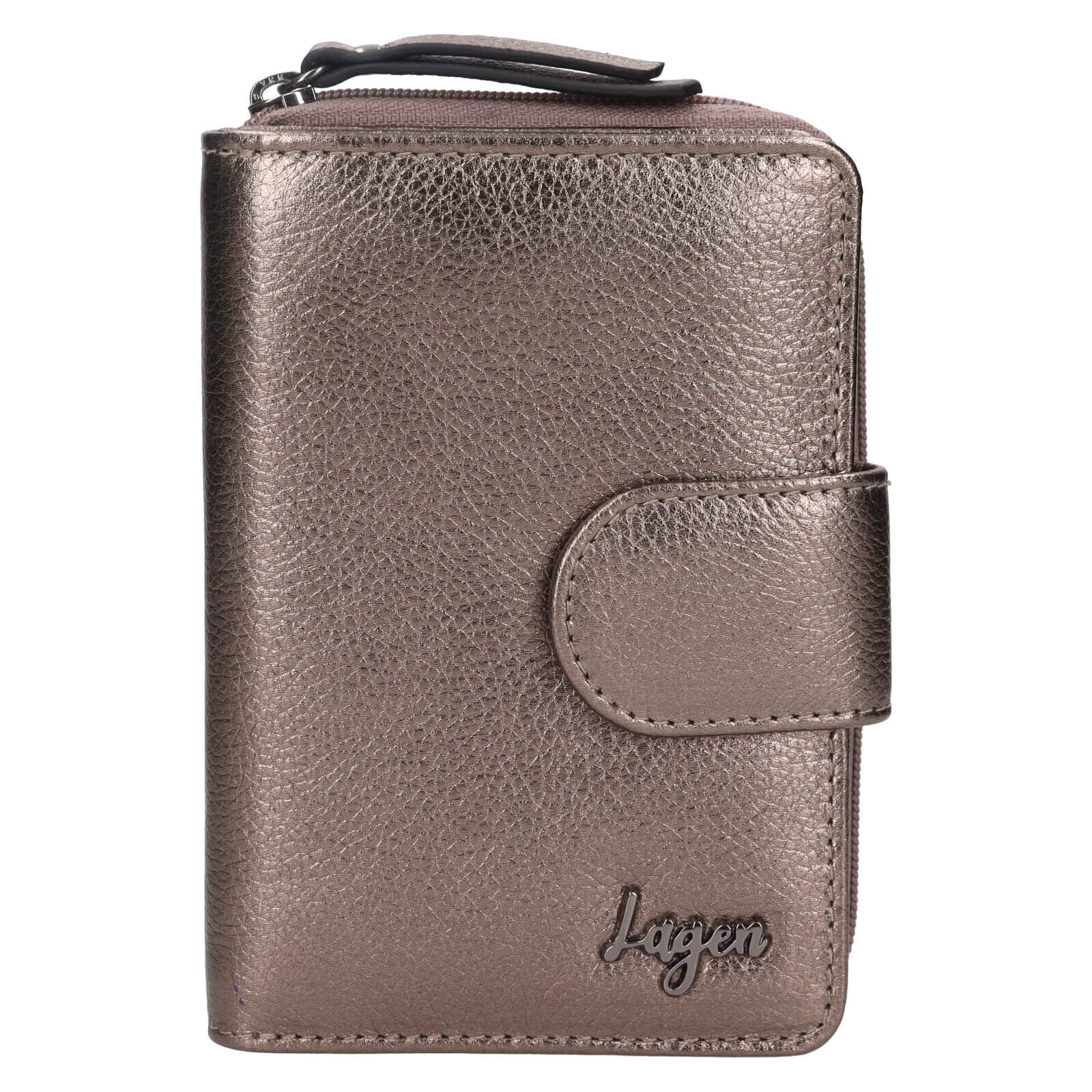 Dámská kožená peněženka Lagen Berid - stříbrná