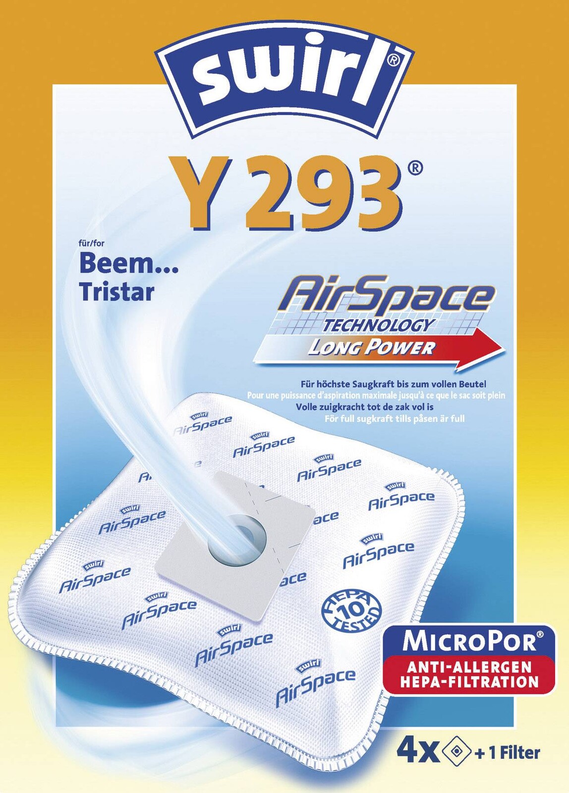 Swirl Y293 Airspace sáčky do vysavače 4 ks
