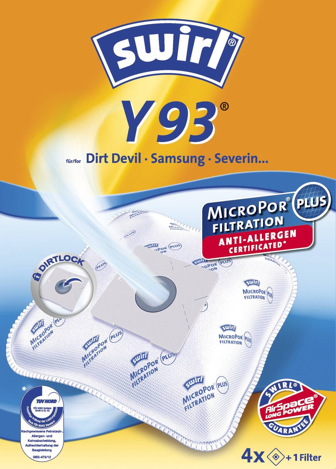 Swirl Y93 Y95 AirSpace sáčky do vysavače 4 ks