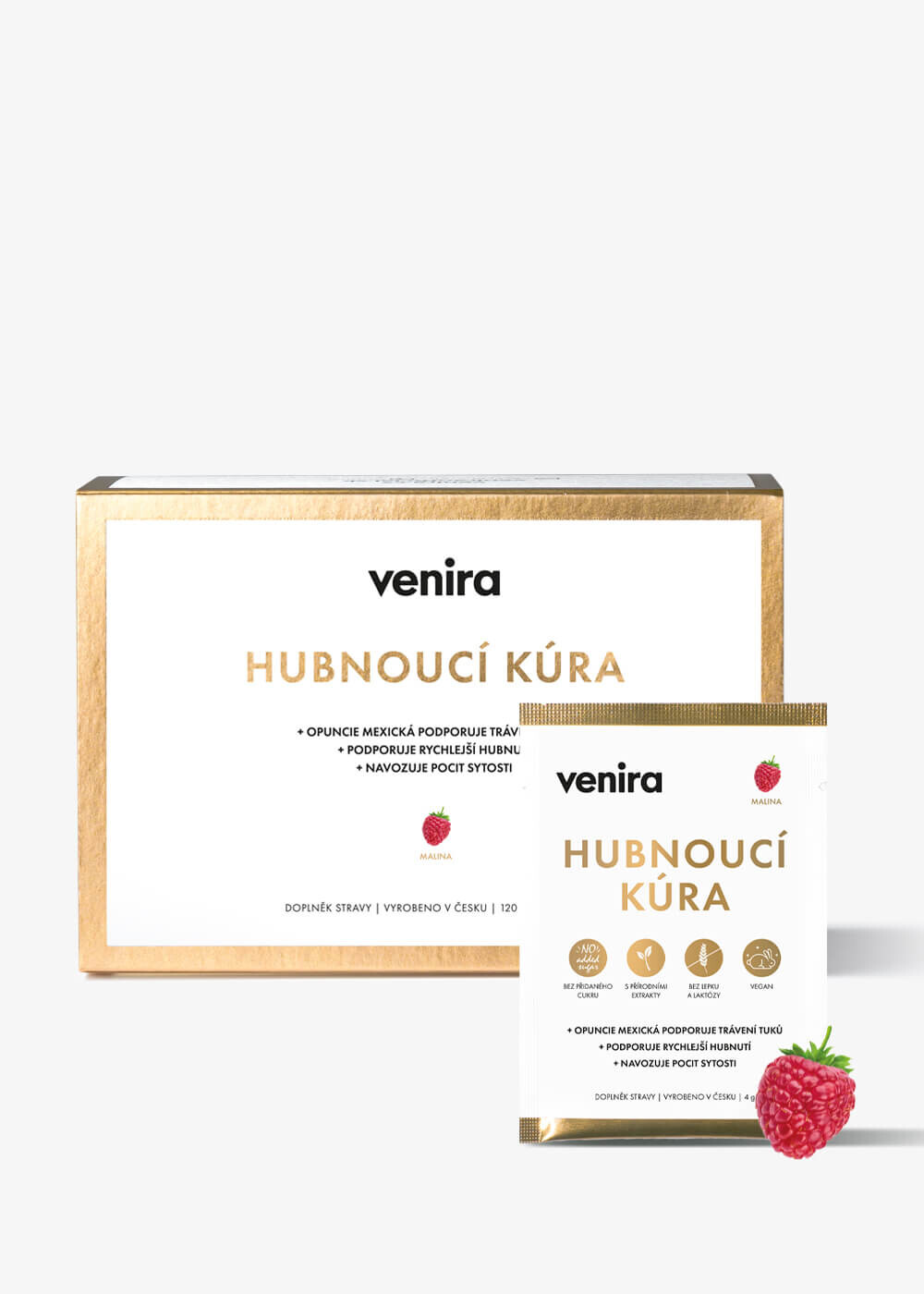 VENIRA hubnoucí kúra, malina, 30 sáčků, 120 g