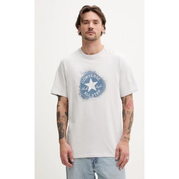 Converse CHUCK DISTORT SPRAY PAINT TEE Pánské tričko, šedá, velikost