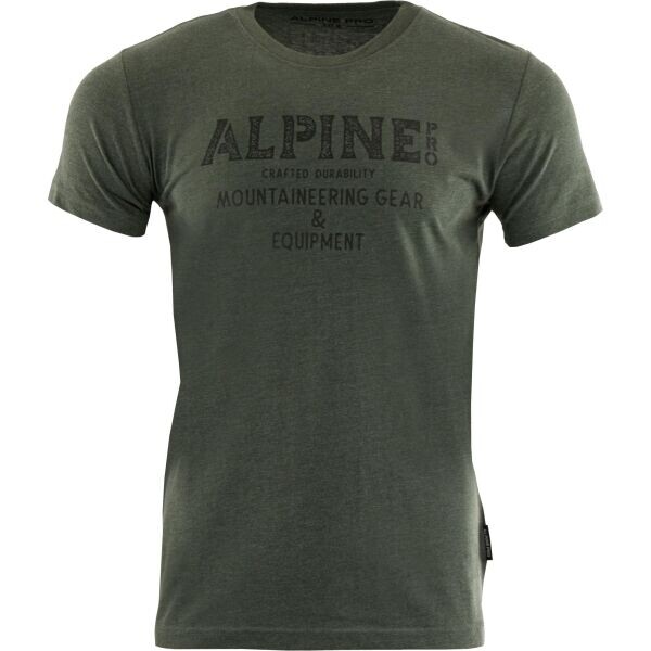 ALPINE PRO BREGAR Pánské triko, khaki, velikost