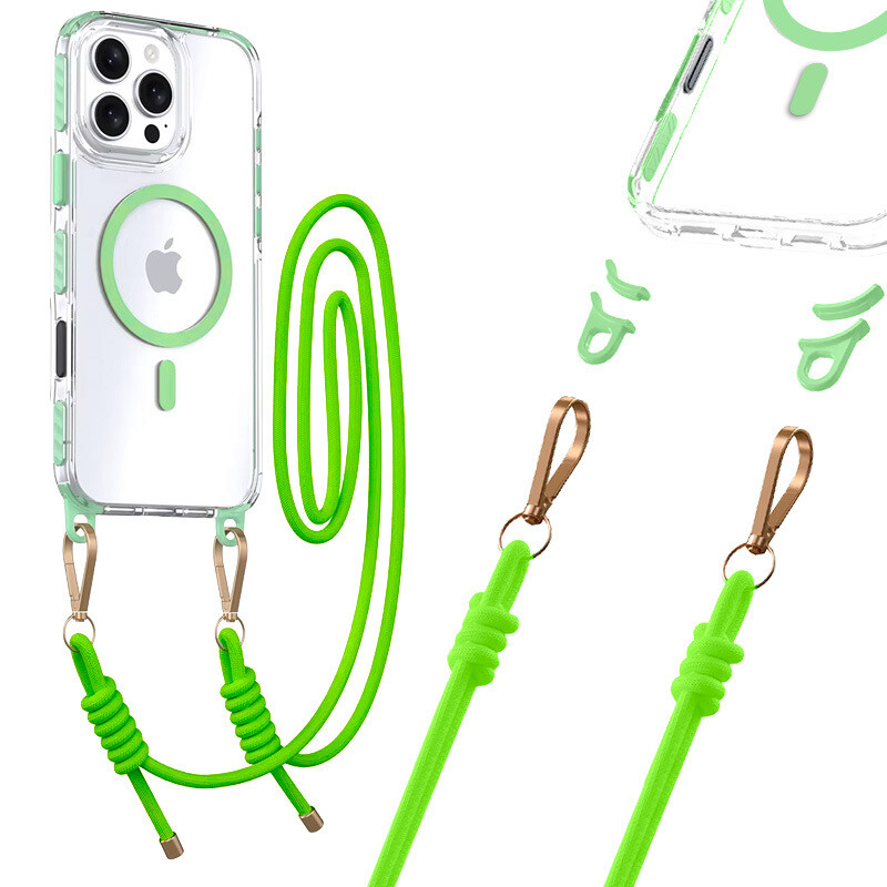 Zadní kryt Tel Protect Strap Clear pro iPhone 15 Pro green