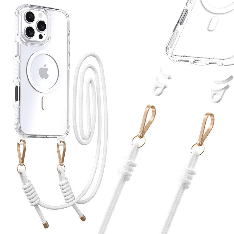 Zadní kryt Tel Protect Strap Clear pro iPhone 13-14 white