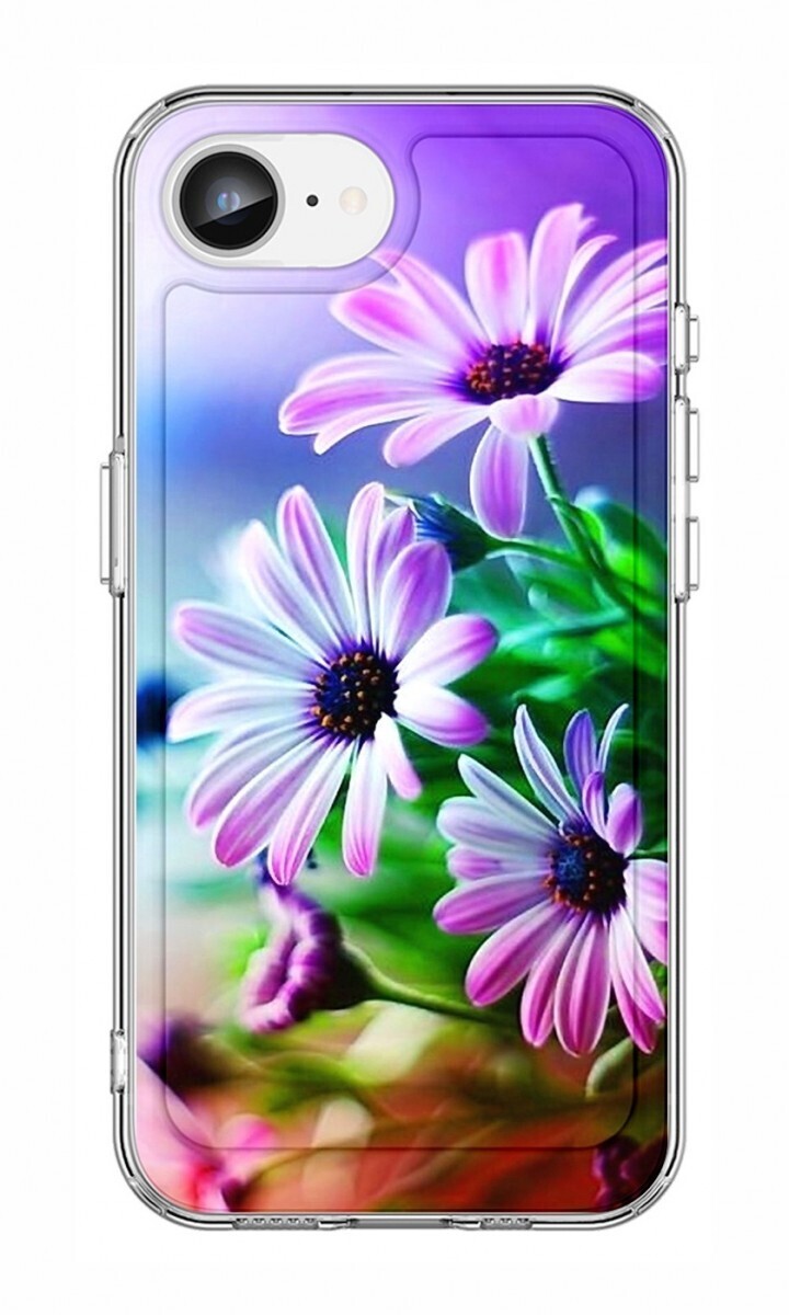 Kryt TopQ Image iPhone 16e pevný Fialové květy 138387