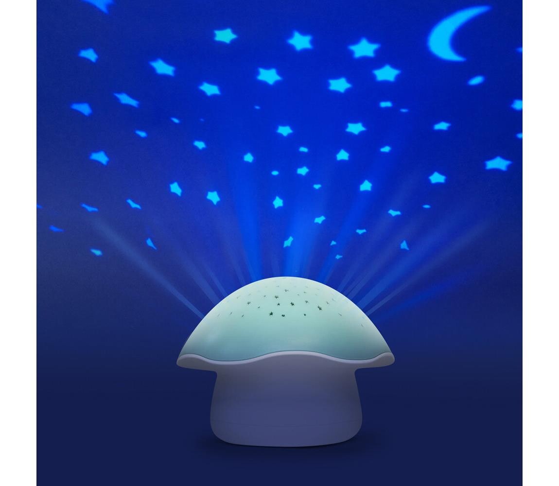 Pabobo PABOBO - Projektor s melodií STAR MUSHROOM 3xAA modrá