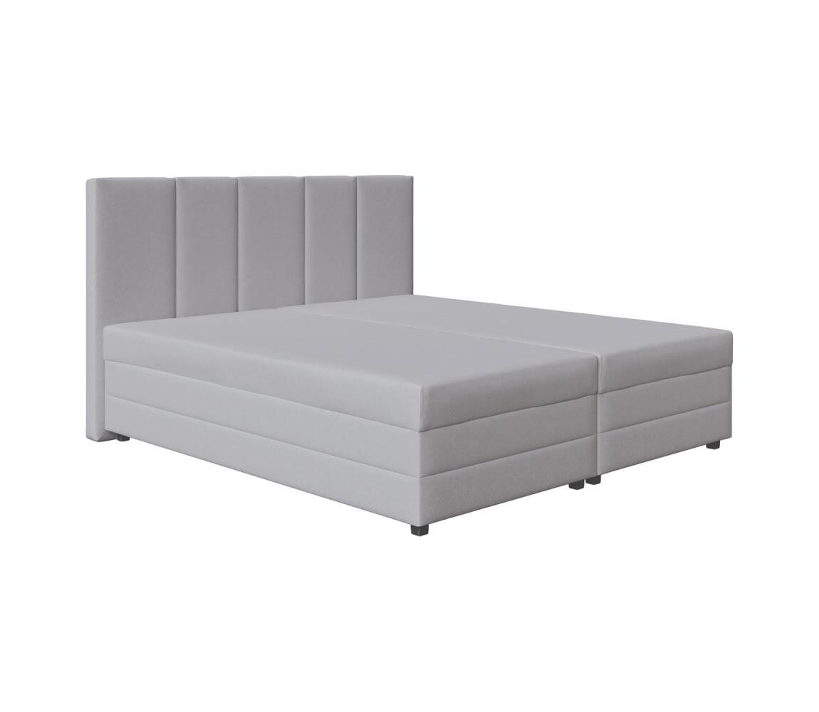 LAMIVEX Čalouněná postel s pružinovou matrací a úlož. prostorem ISABEL 160x200 sv. šedá
