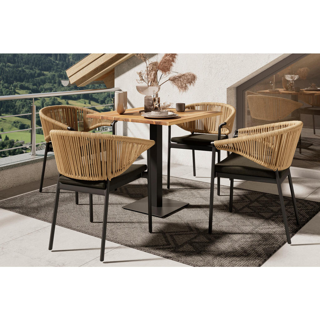 Ambia Garden ZAHRADNÍ STŮL, dřevo, kov, 80/80/76 cm