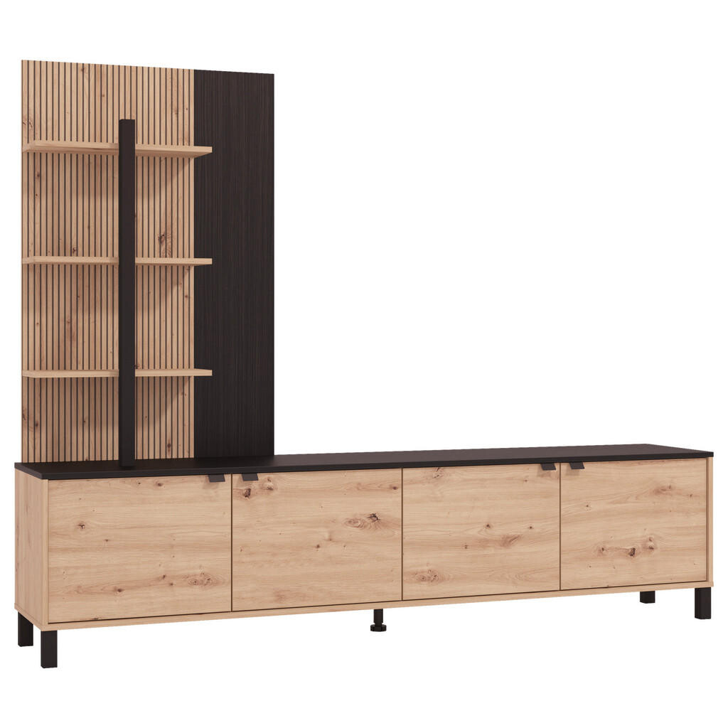 Hom`in OBÝVACÍ STĚNA, černá, dub artisan