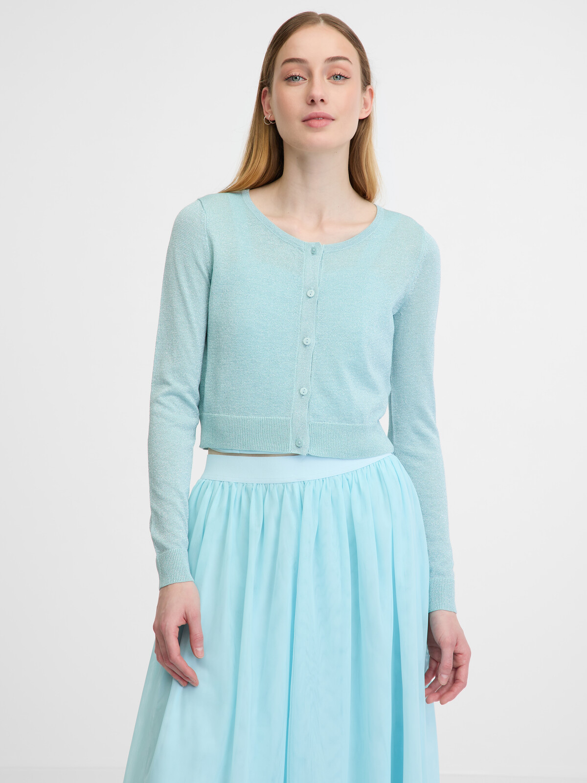 Světle modrý dámský kardigan ORSAY - Dámské