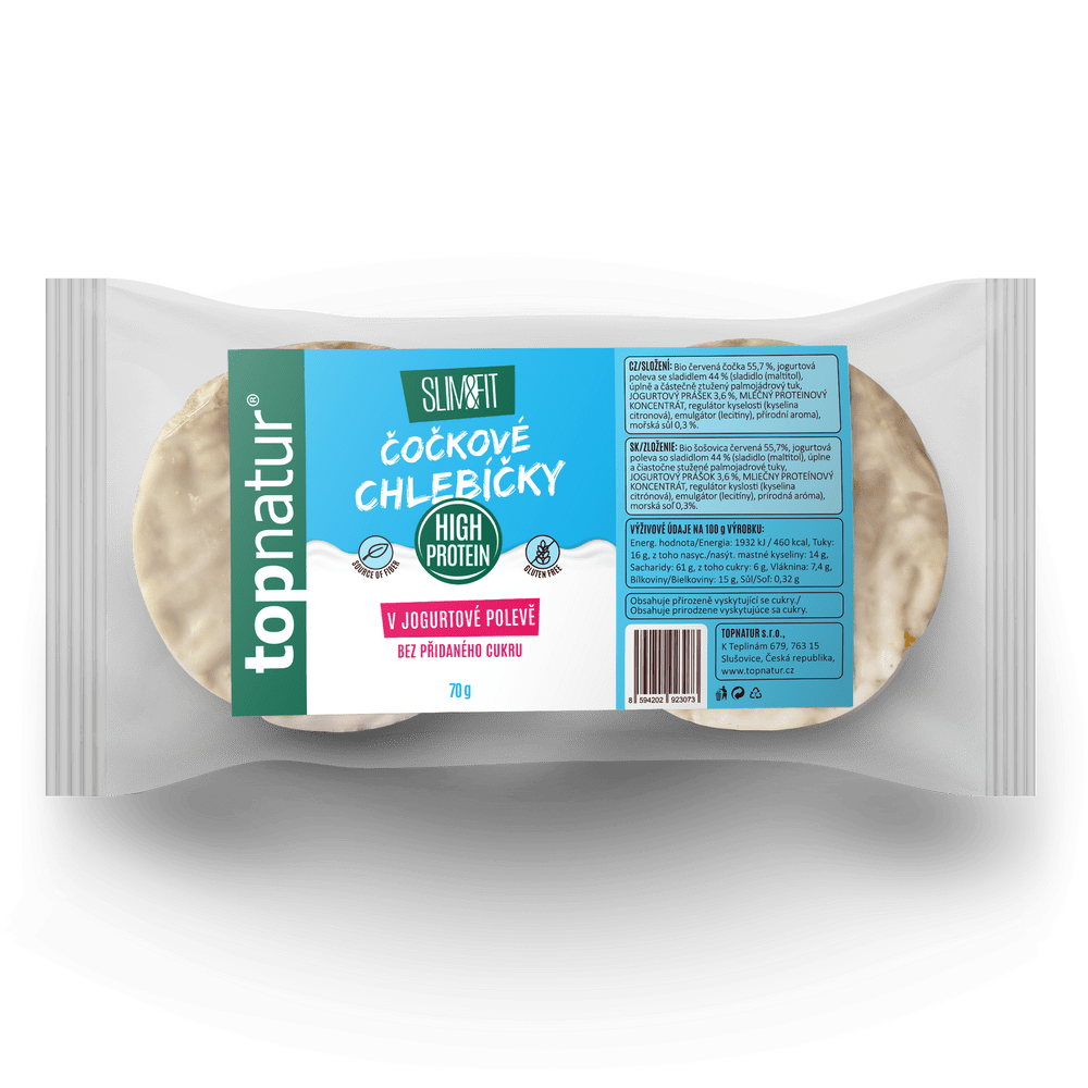 TOPNATUR Slim&fit Čočkové chlebíčky v jogurtové polevě 70 g