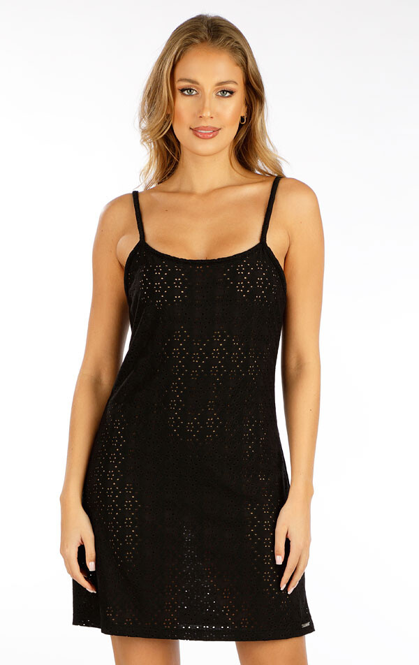 Dámské šaty na ramínka 5f012 litex černá s