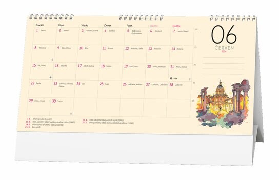 Měsíční kalendář 2026 - stolní kalendář