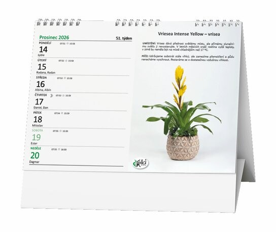 Pokojové květiny 2026 - stolní kalendář