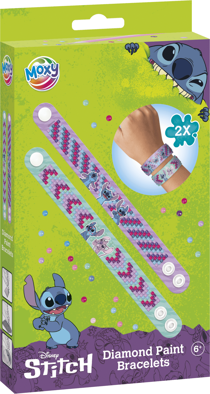Diamantové malování Stitch - výroba náramků 2 ks