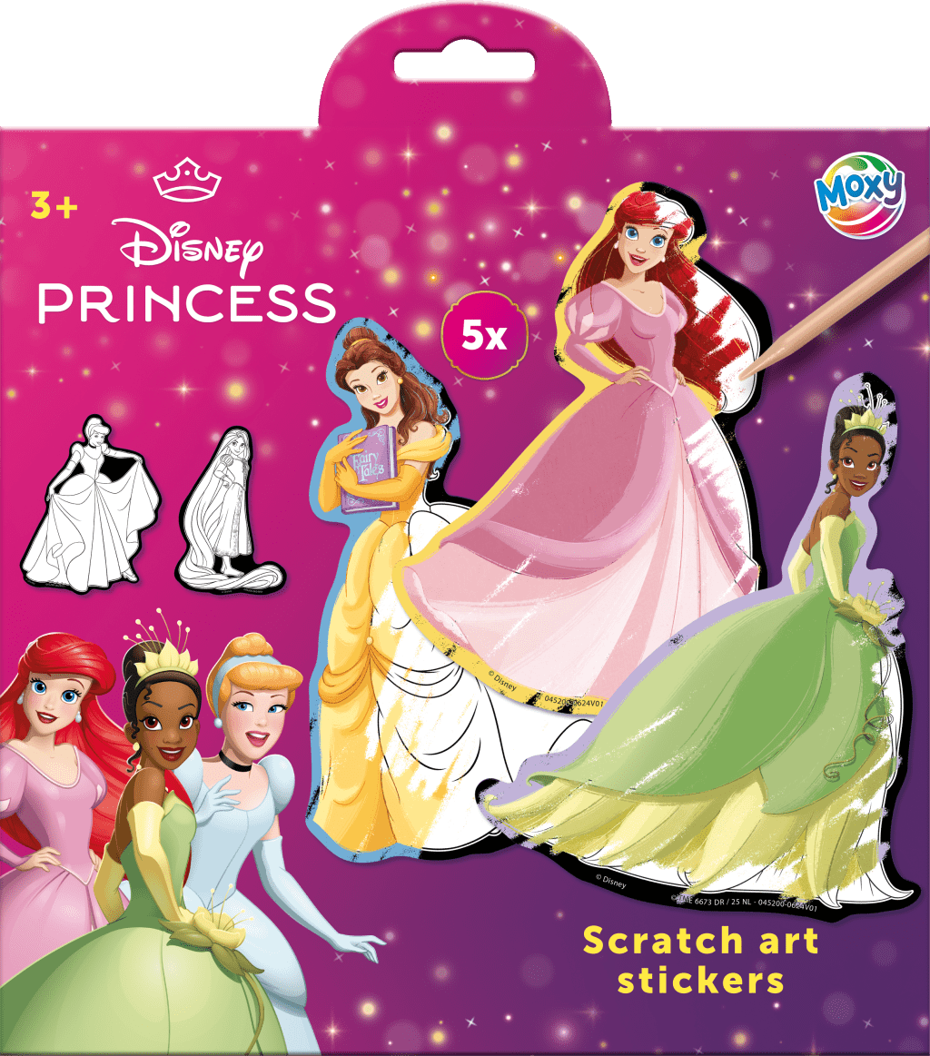 Vyškrabávací obrázky Disney Princezny - samolepky 5 ks