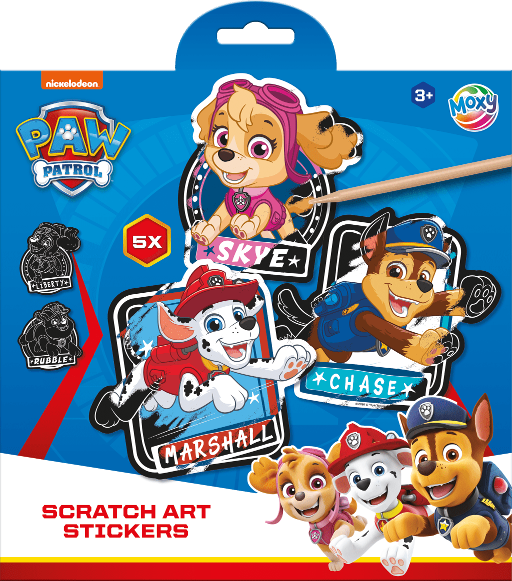 Vyškrabávací obrázky Tlapková patrola - samolepky 5 ks