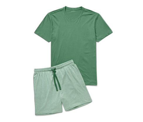 Tchibo - Krátká pyžamová souprava - pro muže - vel. L 52/54 - barva: zelená/s proužky