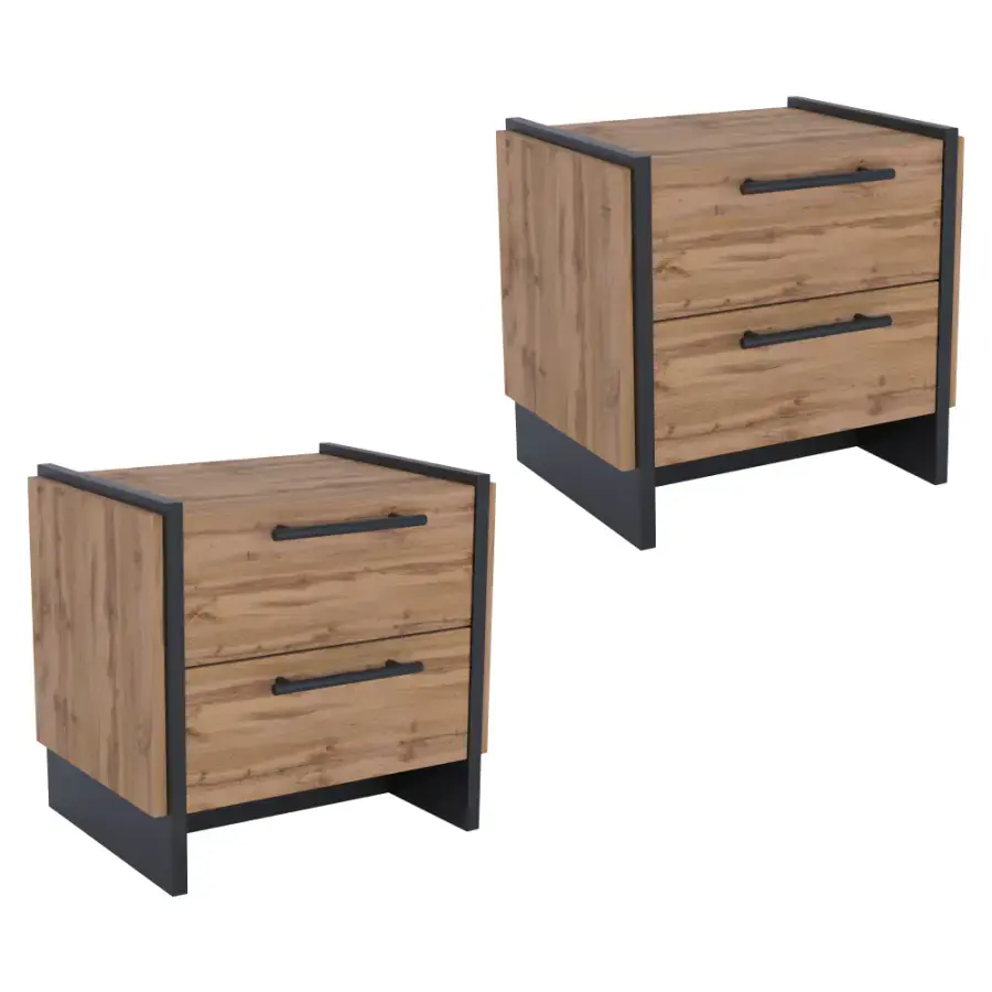 Tempo Kondela Set nočních stolků AMONI 2S, dub wotan