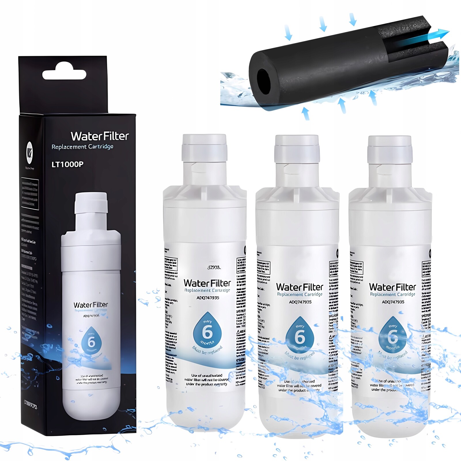 Filtrační vložka do vody FFL-156L pro chladničky Lg LT1000P*3ks