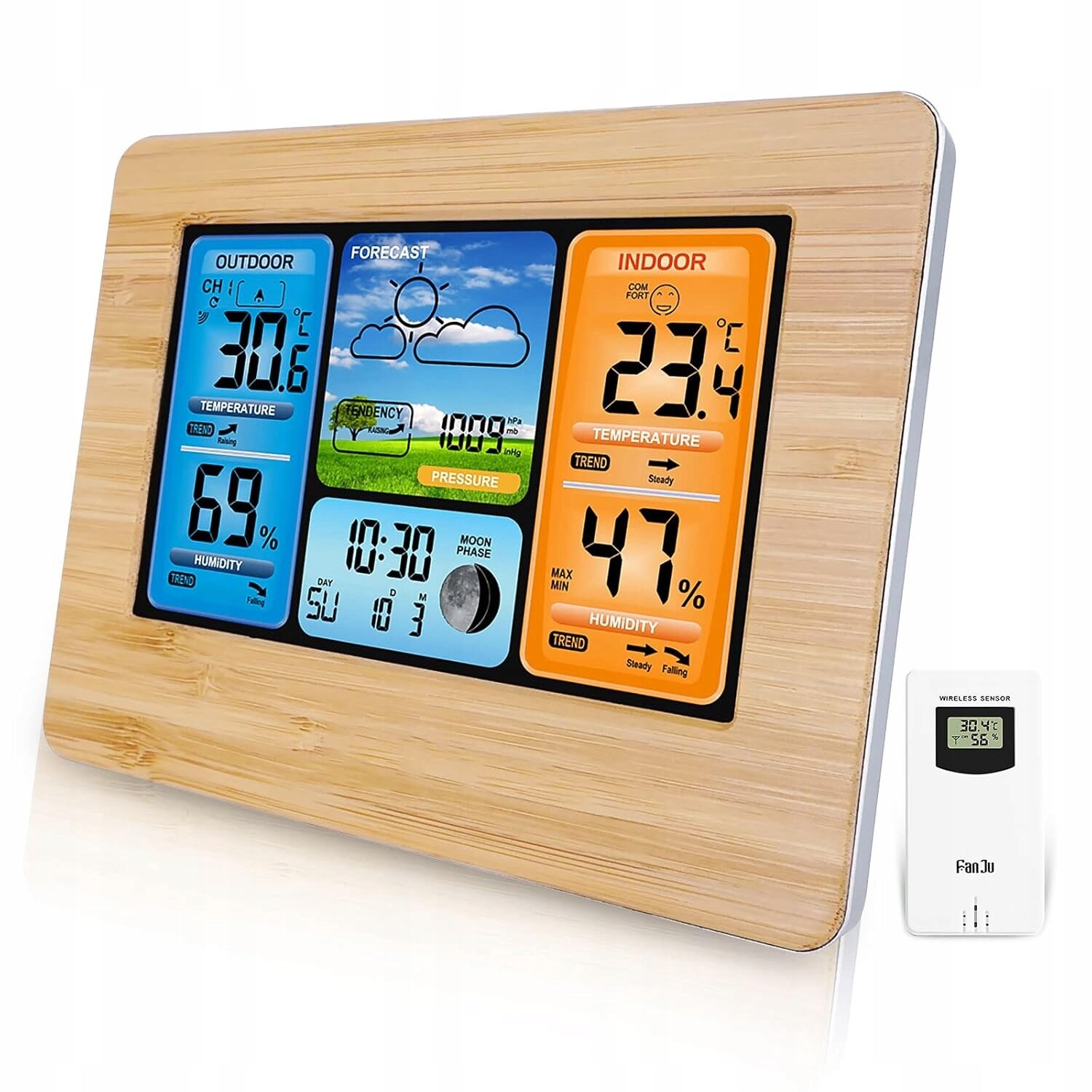 Bezdrátová meteorologická stanice Teploměr Vlhkost Barometr Alarm Počasí