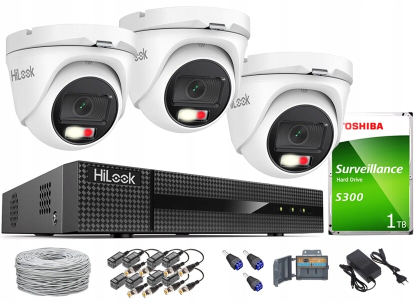 Monitorovací sada HiLook Venkovní 3 kamery 5MPx Smart Hybrid Light