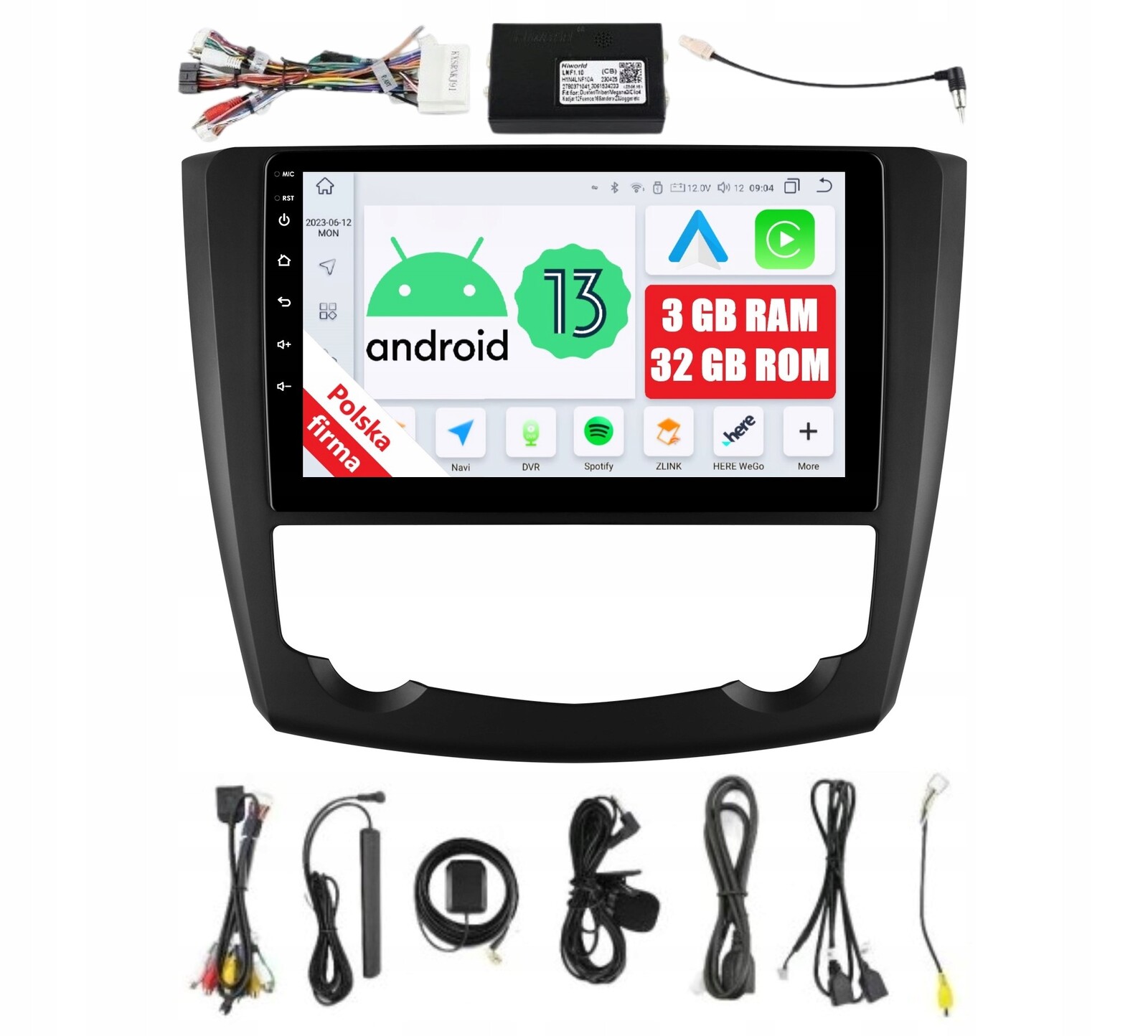Rádio 2DIN Navigace Android Renault Kadjar 3/32 Gb Dsp Carplay Lte