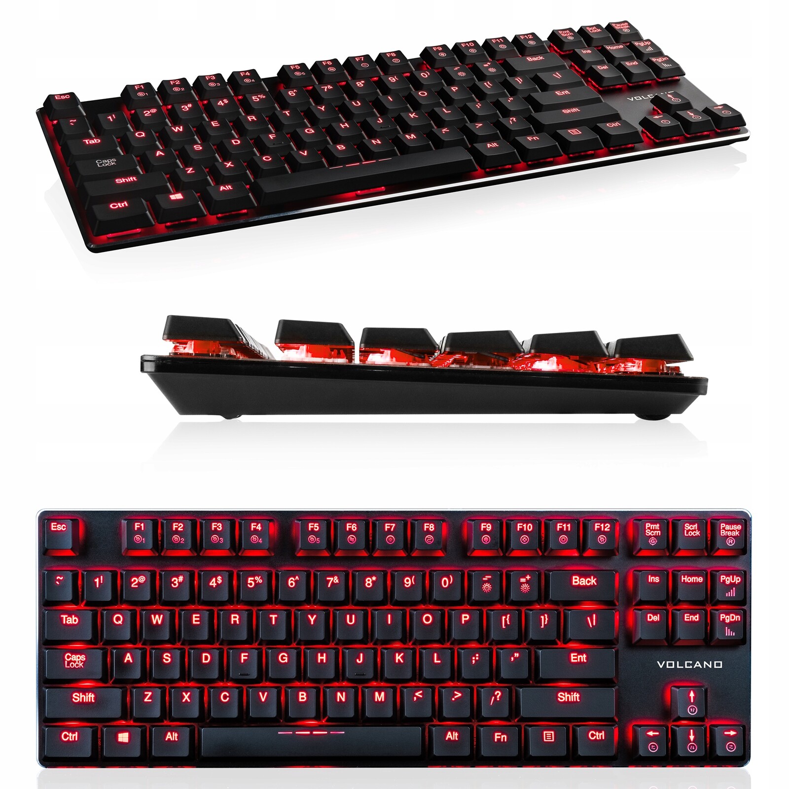 Mechanická klávesnice Modecom Volcano Blade Brown – ultra nízká 23 mm Led