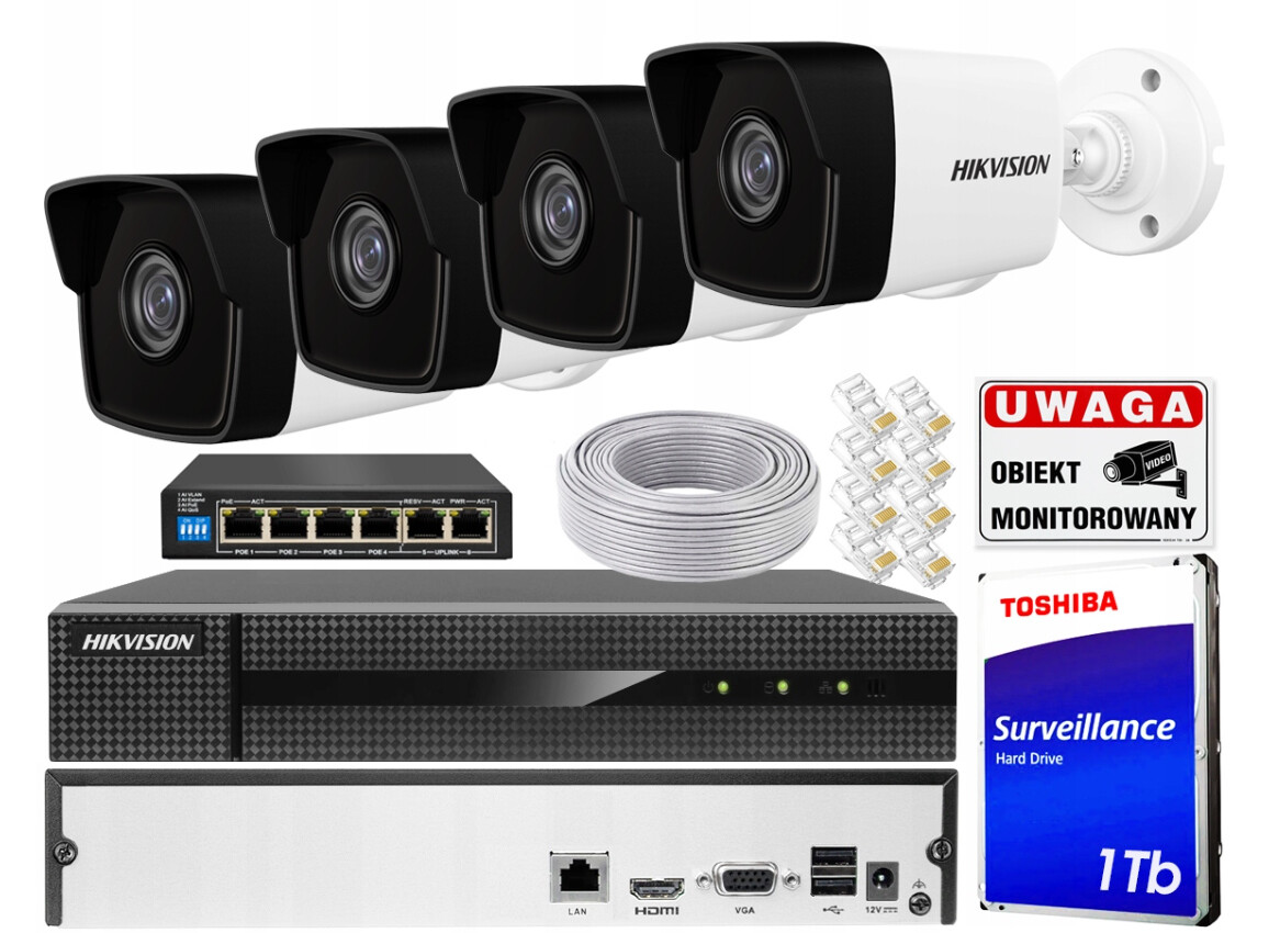 Sada Ip kamer Hikvision 4Mpx PoE Ip rekordér Aplikace náhled