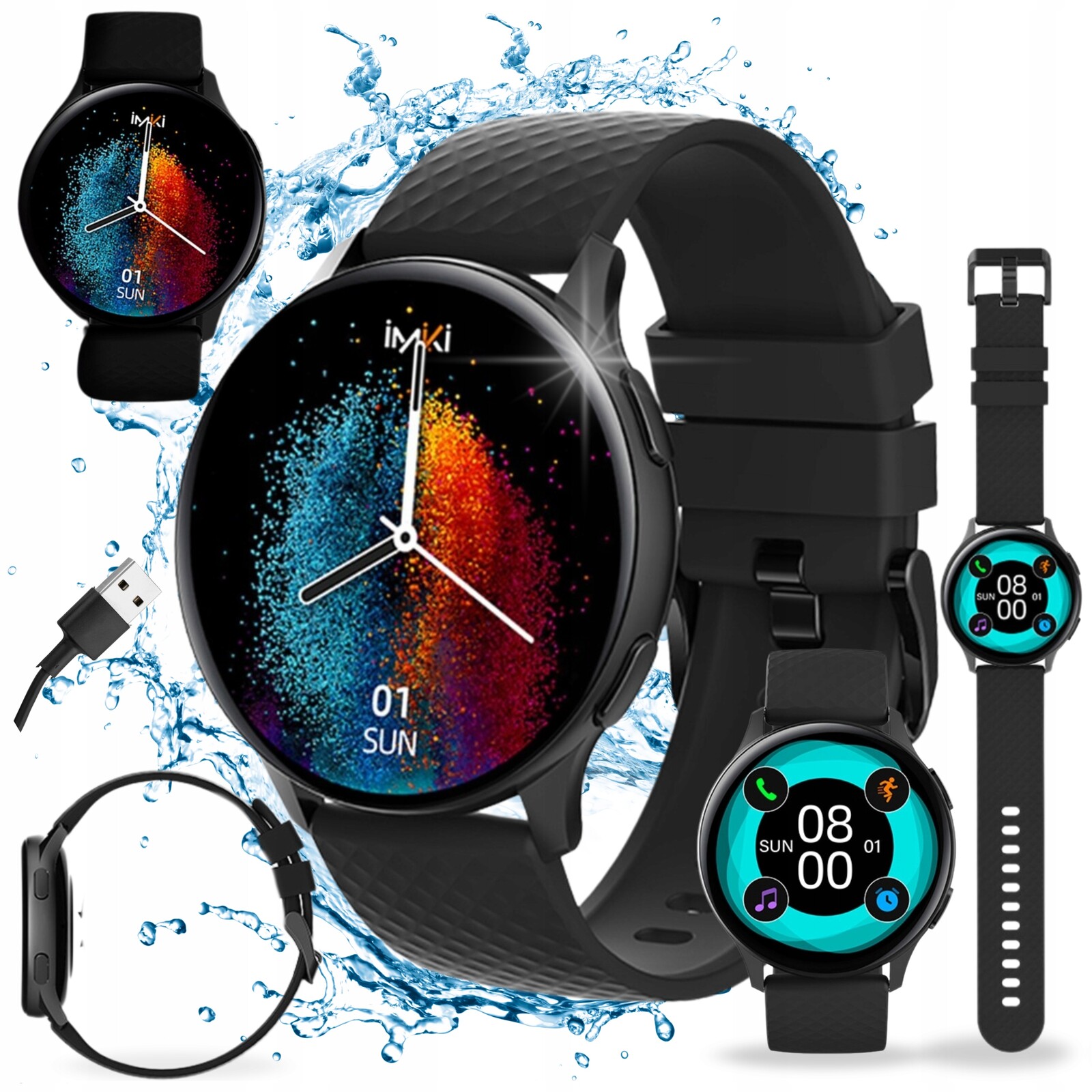 Chytré Hodinky Imiki KW66 Pro na běhání Černé