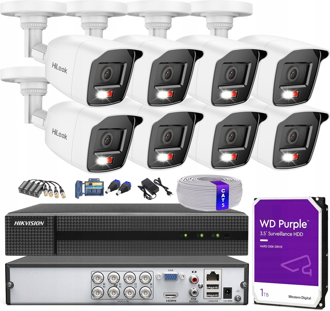 Monitorovací Sada Hilook By Hikvision 8 Kamer Analog 5MPX Hybrid Light