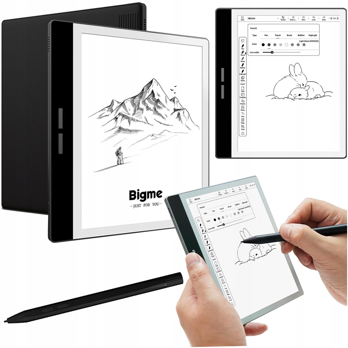 Bigme B751 Čtečka e-knih notes 4/64 Gb 7“ černobílý podsvícený dotyk