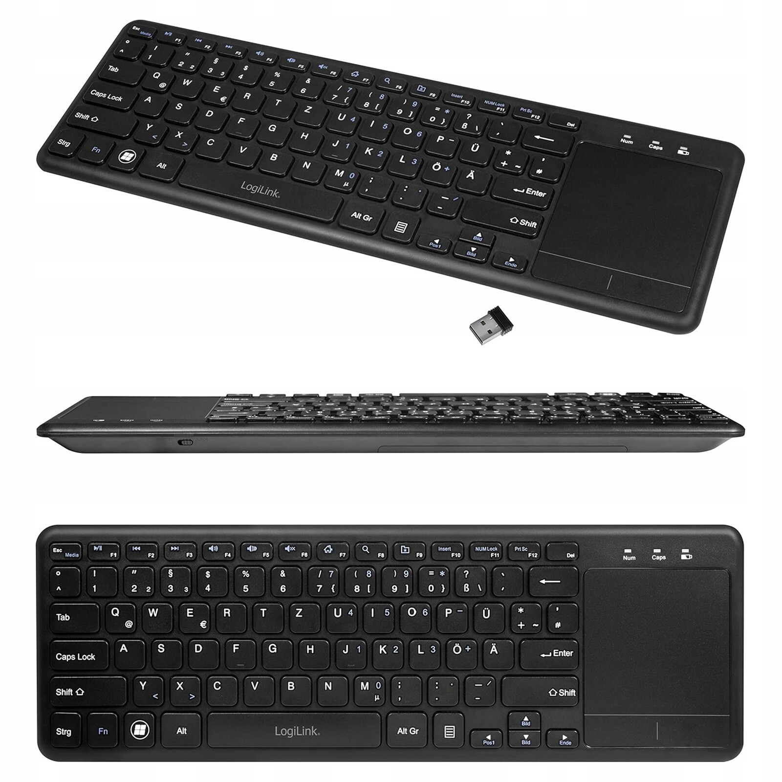 Logilink Bezdrátová nůžková klávesnice jako u notebooku Lehká Tichá