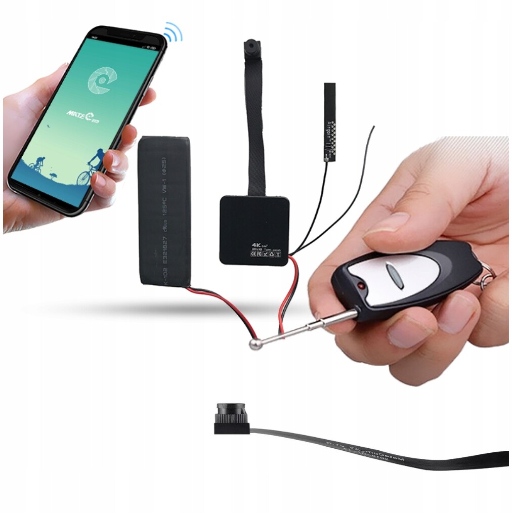 Mini Špionážní Kamera Skrytá Wifi S Ovladačem Detekce Pohybu Záznam 4K