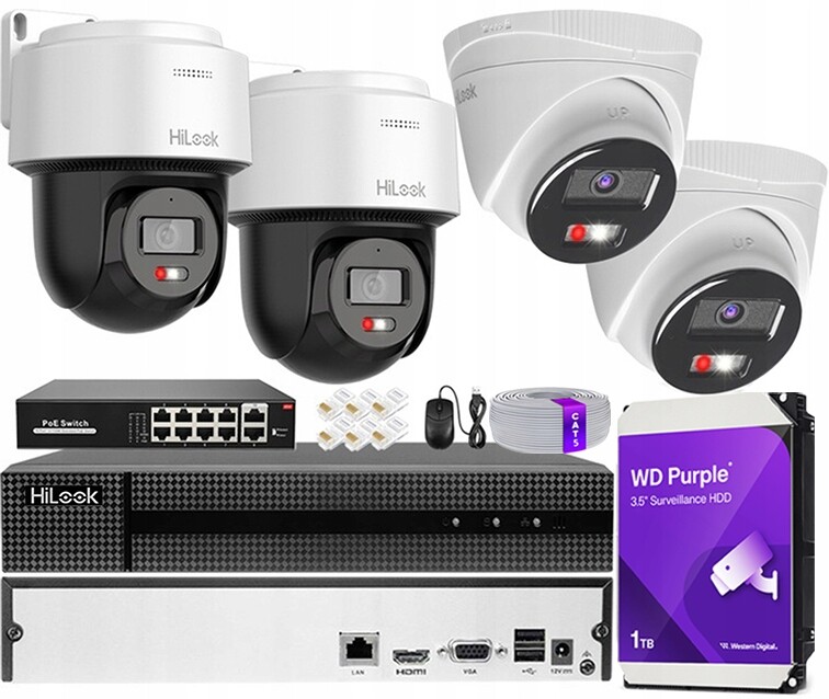 Ip monitorovací sada 2 kamery 4Mpx Hybrid Light 2x otočná kamera 360°