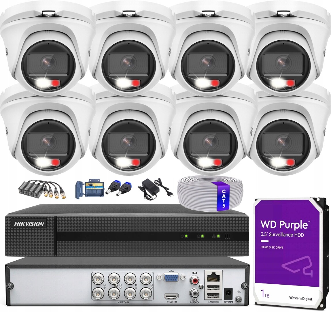 Venkovní monitorování HiLook 5MPX 8 Kamer TVICAM-T5M-20DL