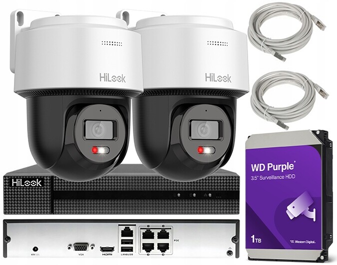 4Mpx monitorovací sada Ip otočných kamer HiLook Otáčení 340 stupňů PoE