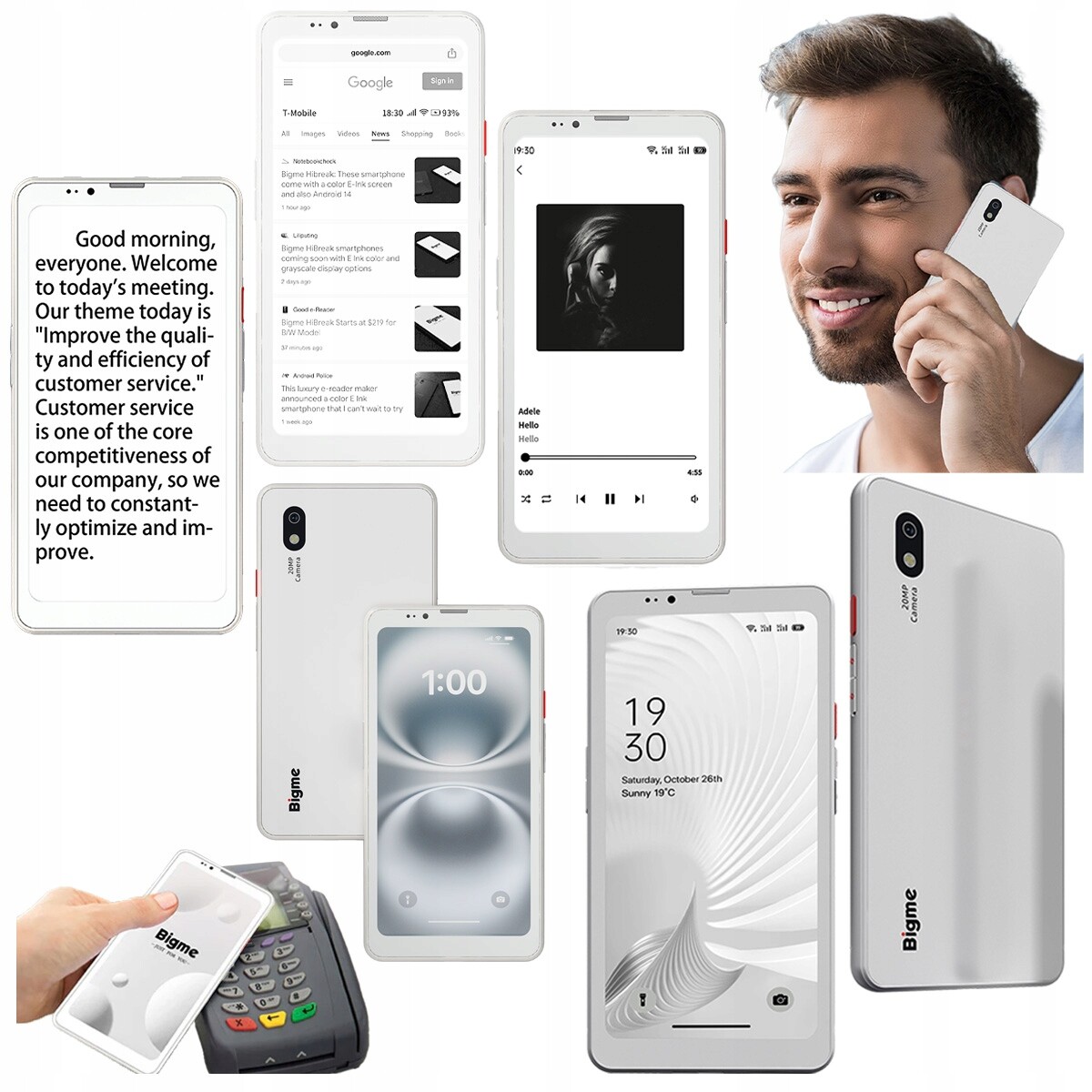 Bigme Hibreak Pro 2v1 Čtečka E-knih Smartphone černo-bílý 6,13