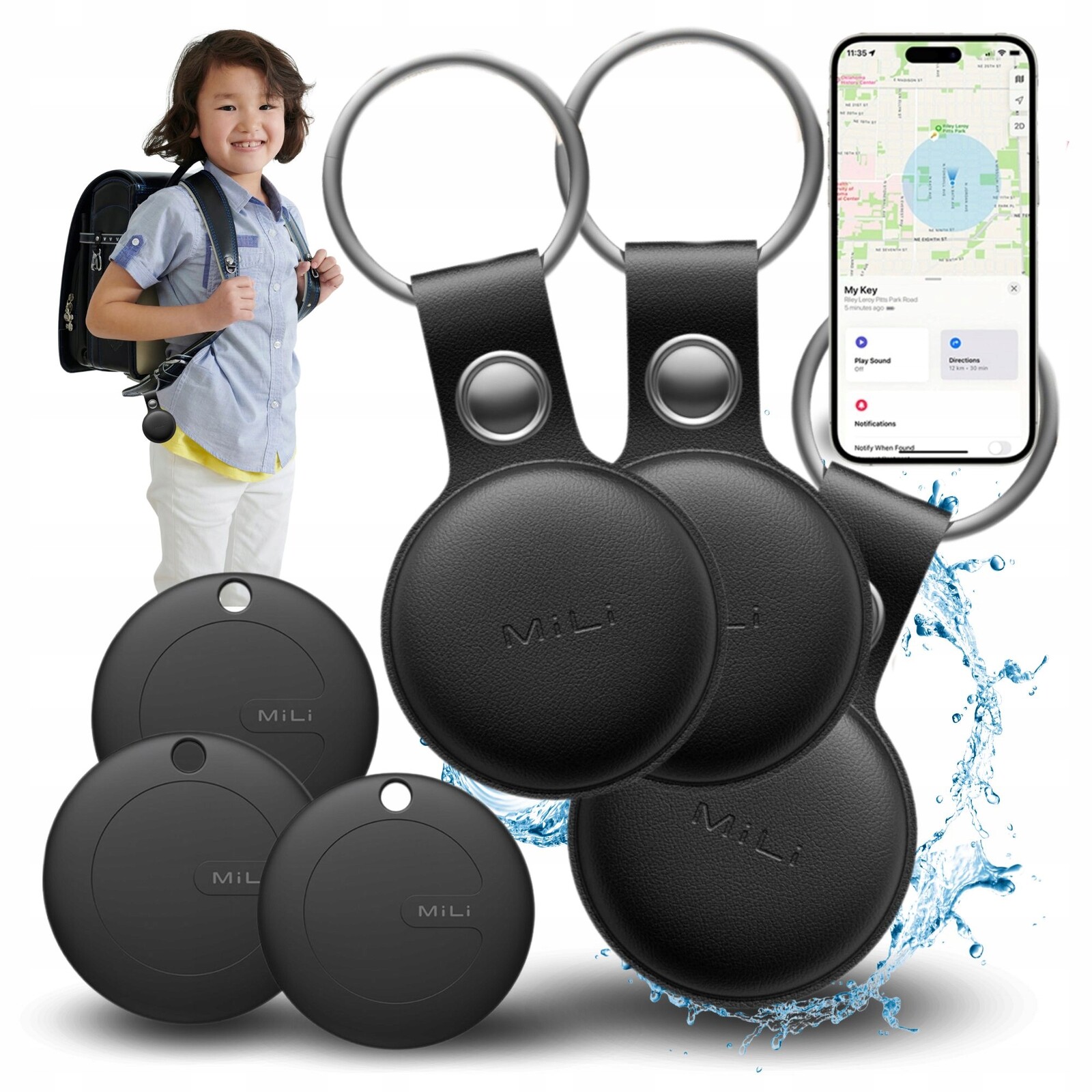 Gps lokátor 3x MiTag MiLi pro iOS 3x Pouzdro Přívěsek Na Klíče na batoh na klíče psa