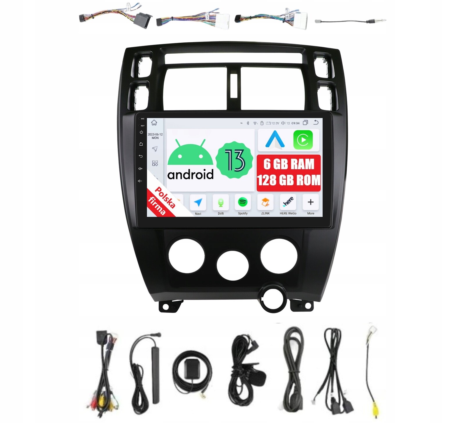 Rádio 2DIN Navigace Android Hyundai Tucson 1 A 6/128 Gb Dsp Carplay Lte