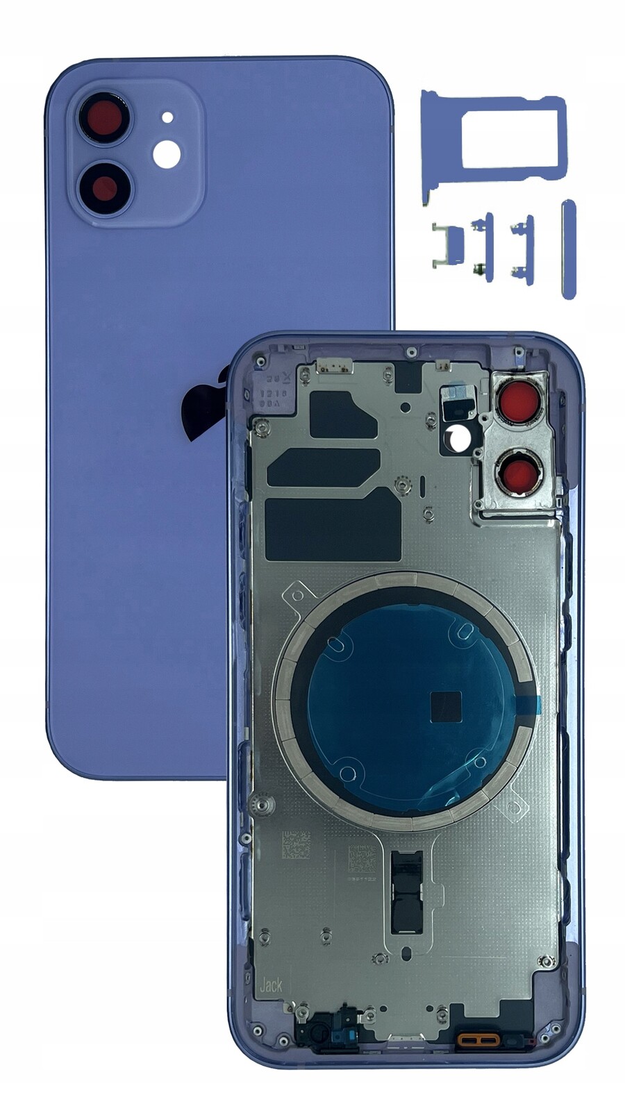 Kompletní pouzdro Fialové pro Apple iPhone 12, tělo rámeček, zadní kryt