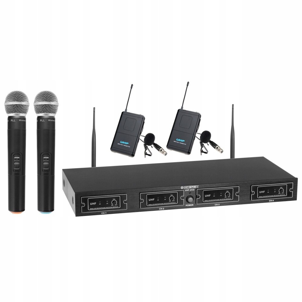 Profesionální bezdrátový set McGrey Uhf 2V2I – 4-kanálový systém