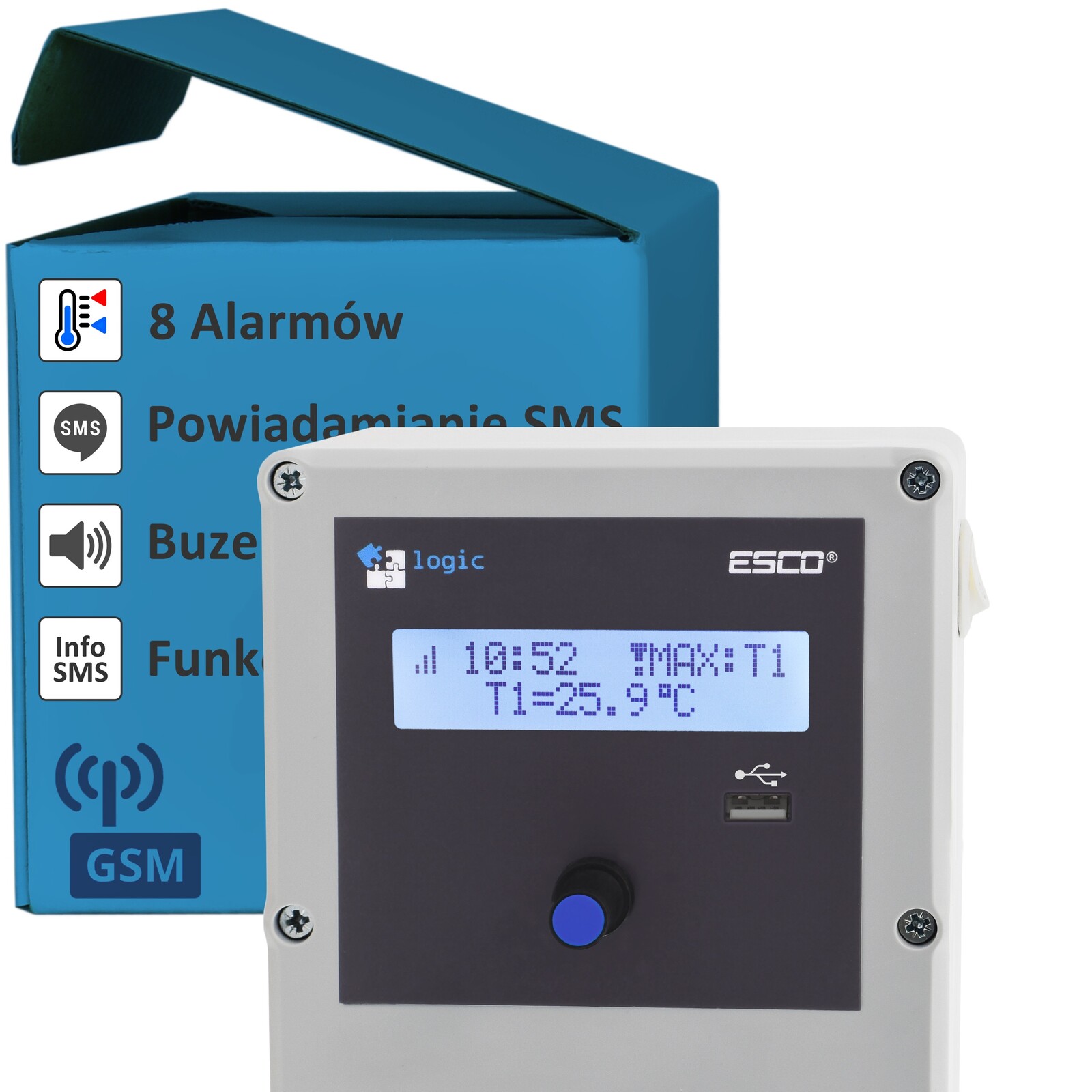 Záznamník teploty alarm Sms Min Max