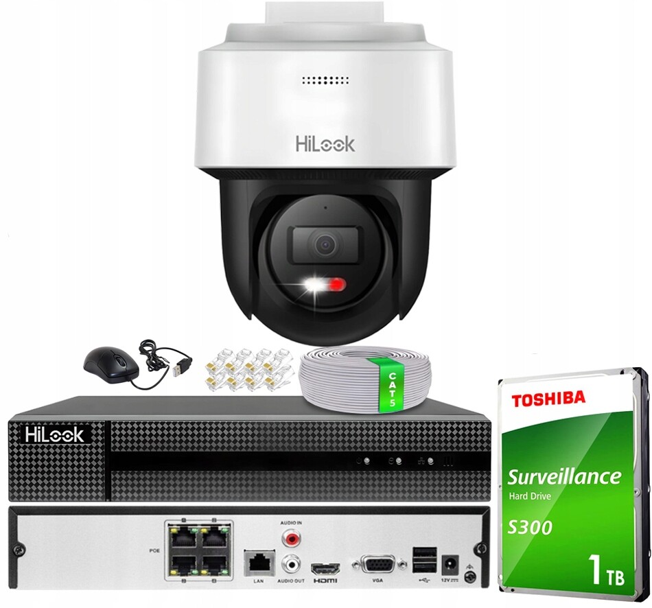 Sada pro monitorování Ip kamery PTZ-N2C600M-DE 6MPx HiLook od společnosti Hikvision 1TB