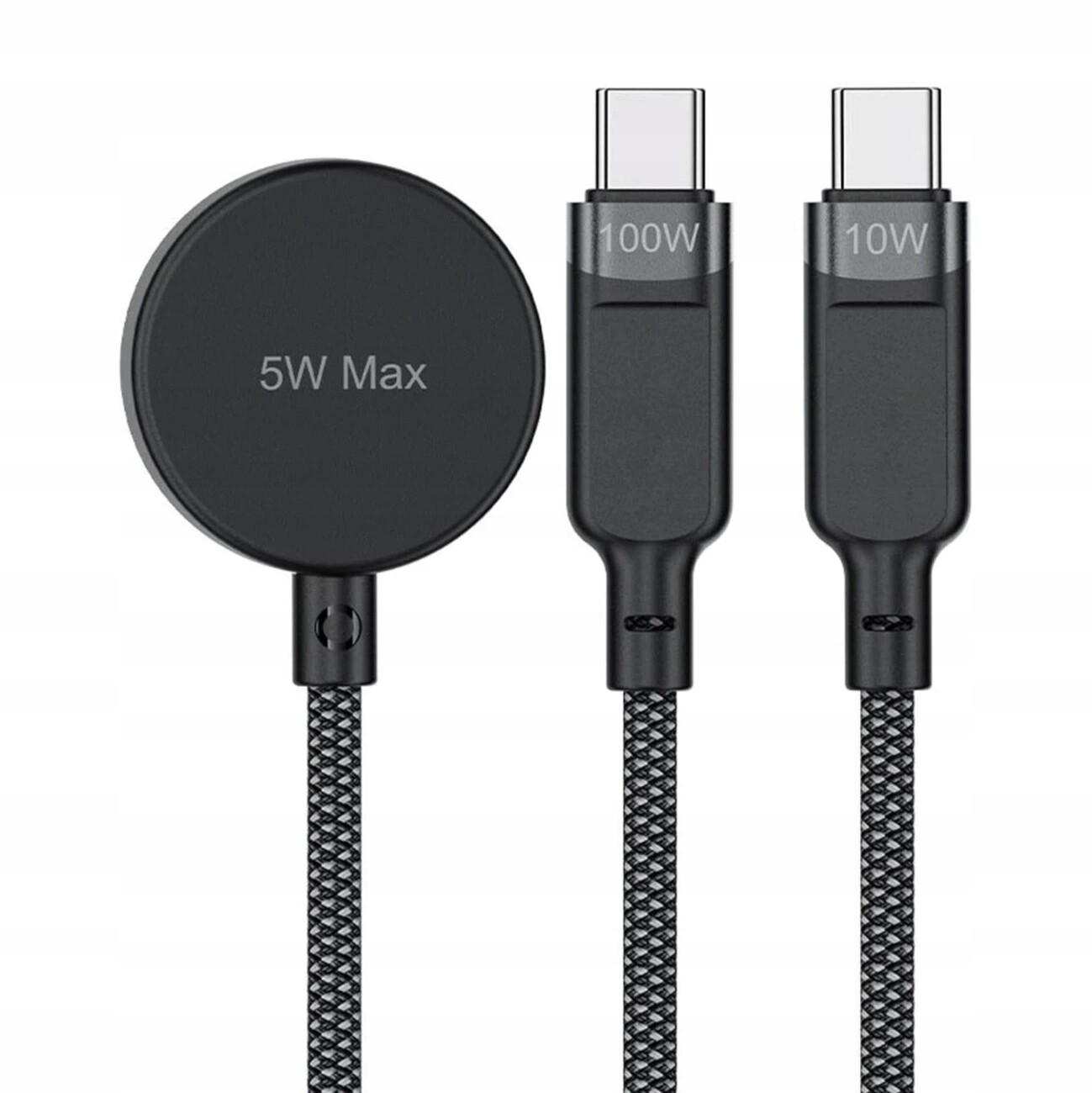 Kabel 3v1 Acefast C6-11 Usb-c 2x Usb-c Qi 480Mb/s 100W 1.2m černý
