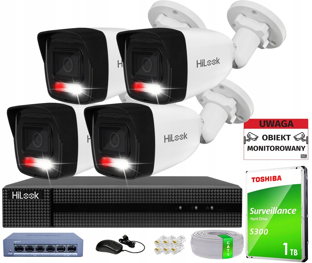4Mpx monitorovací sada PoE Smart Hybrid Light Aplikace Hikvision 4x PoE
