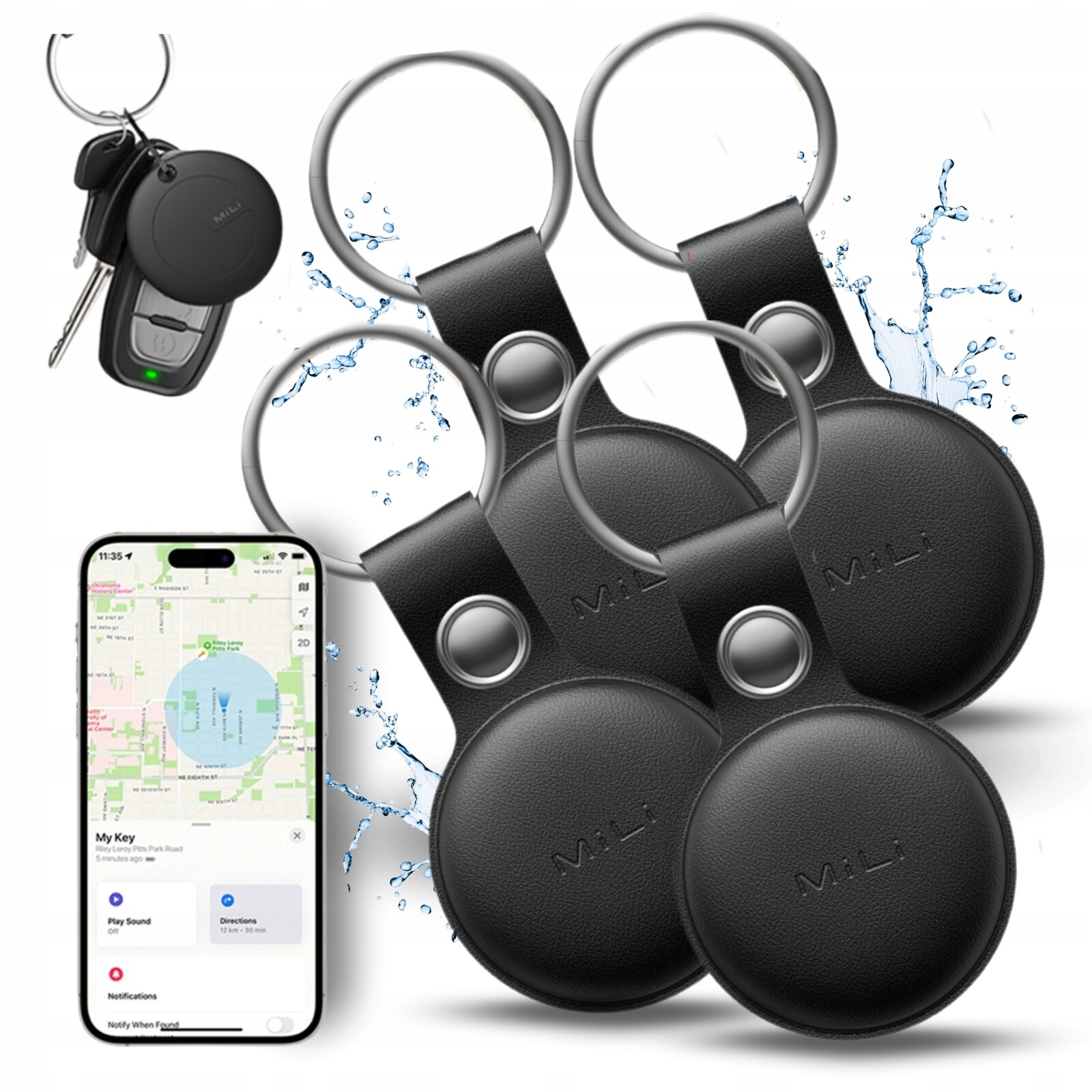 2x Gps lokátor MiTag MiLi Android přívěsek na klíče na batoh na klíče od psího zavazadla